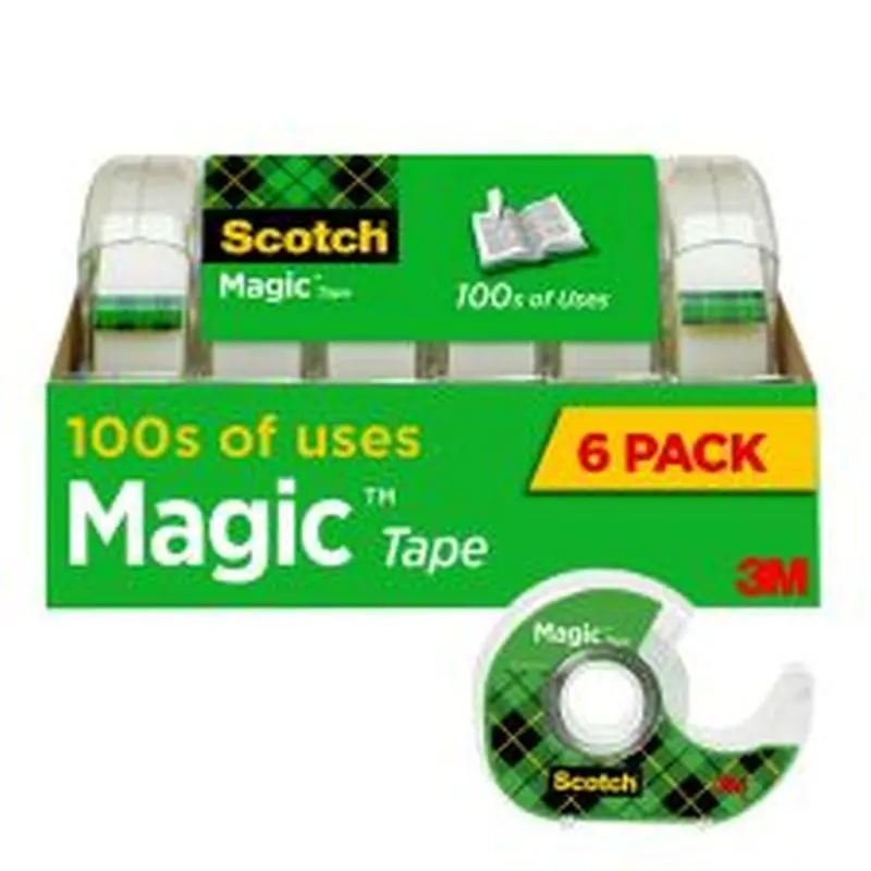 Scotch Magic Tape, Invisible, 6 Tape Rolls with Dispensers, 3/4 in x 650 in, Home Office Supplies and School Supplies for College and Classrooms