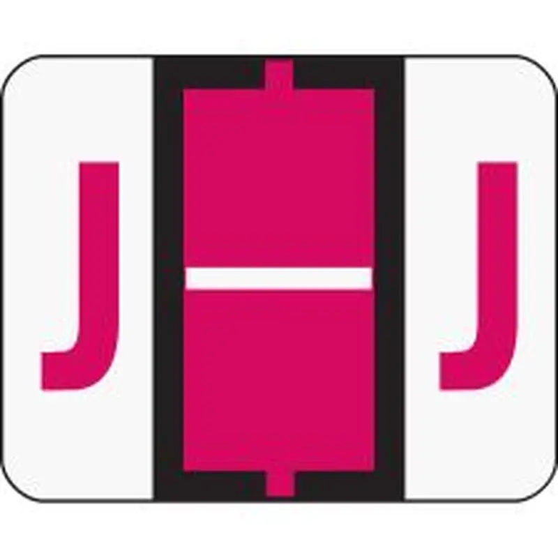 Smead BCCR Bar-Style Permanent Alphabetical Labels, J, Red, Roll Of 500