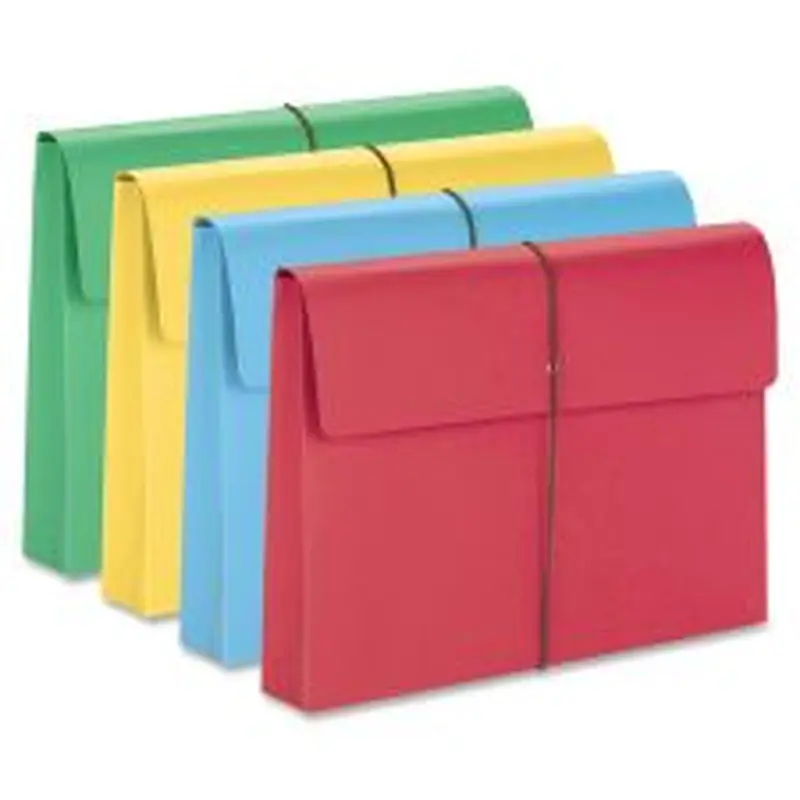 Smead Elastic Closure Expanding School Wallets, Legal Size, 2" Expansion, Assorted Colors, Pack Of 50