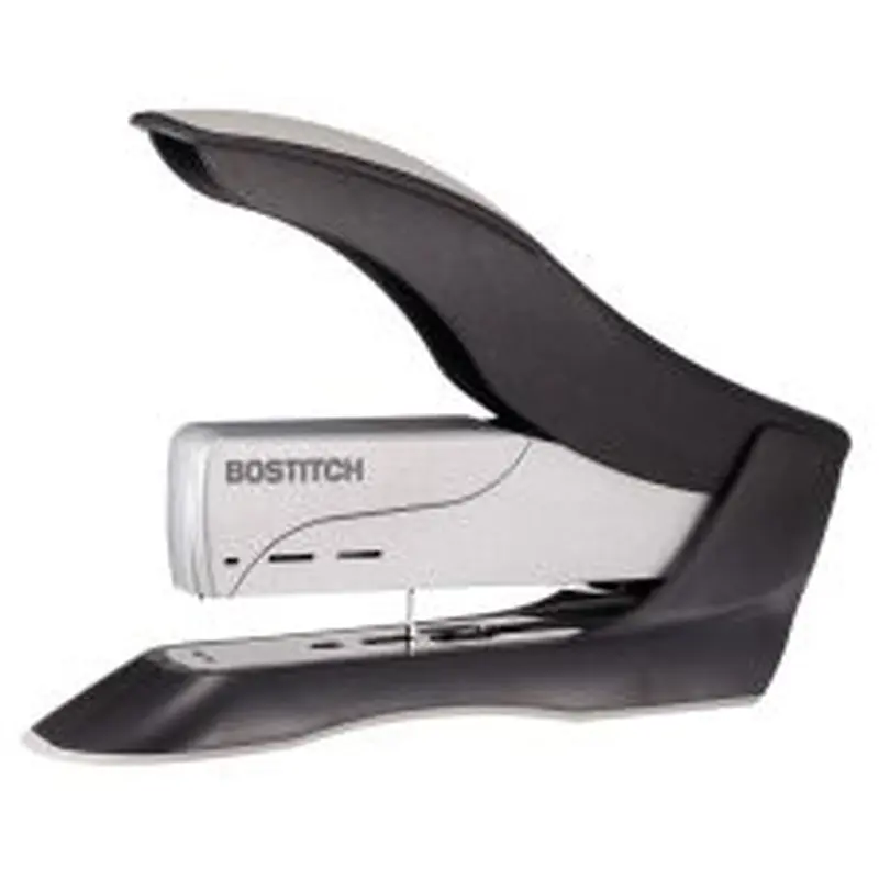 Bostitch Spring-Powered Premium Heavy Duty Stapler, 100 Sheet Capcity, Black/Silver