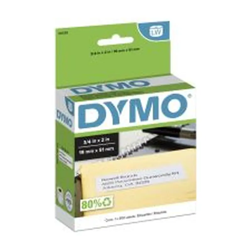 DYMO LabelWriter Return Address Labels, 0.75" x 2", White, 500 Labels/Roll