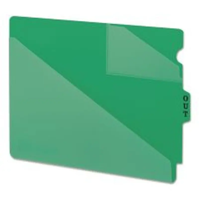 Smead End Tab Poly Out Guides, Two-Pocket Style, 1/3-Cut End Tab, Out, 8.5 x 11, Green, 50/Box