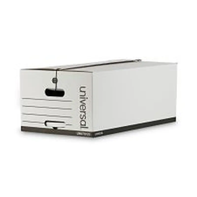 Universal Deluxe Quick Set-up String-and-Button Boxes, Legal Files, White, 12/Carton