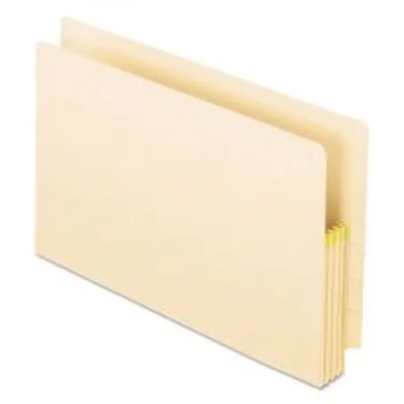 Pendaflex Manila Drop Front Shelf File Pockets with Rip-Proof-Tape Gusset Top, 3.5" Expansion, Legal Size, Manila, 25/Box