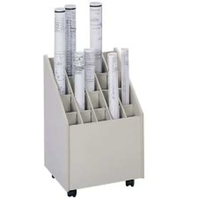 Safco Mobile Roll File, 20 Compartments, 2 3/4" Tubes