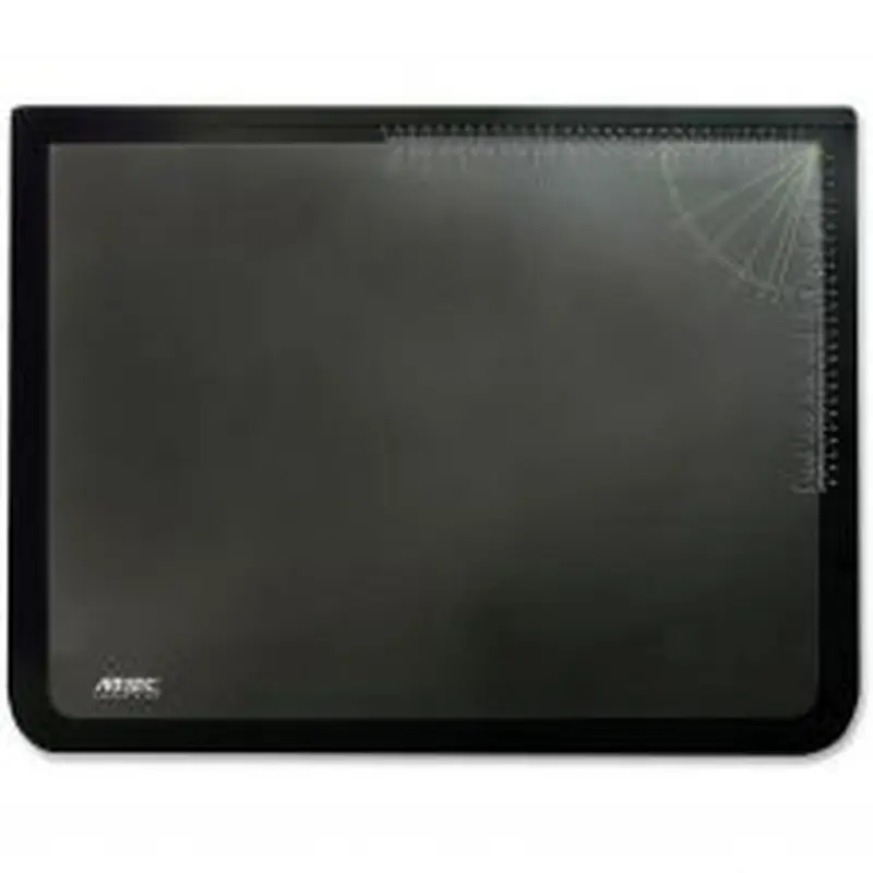 Artistic Desk Pad with Transparent Lift-Top Overlay and Antimicrobial Protection, 22" x 17", Black Pad, Transparent Frost Overlay