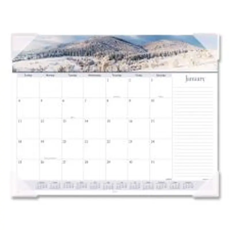 AT-A-GLANCE Landscape Panoramic Desk Pad, Landscapes Photography, 22 x 17, White Sheets, Clear Corners, 12-Month (Jan to Dec): 2026