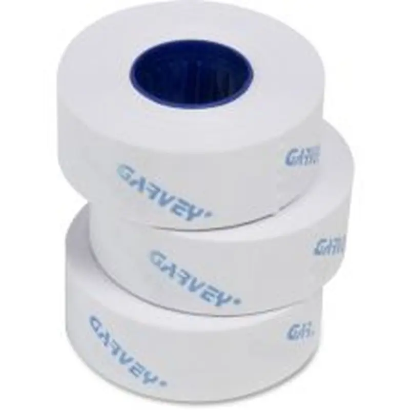 Garvey Contact Labelers 1-Line Labels, 7/16" x 13/16", White, 1,200 Labels Per Roll, Box Of 16 Rolls