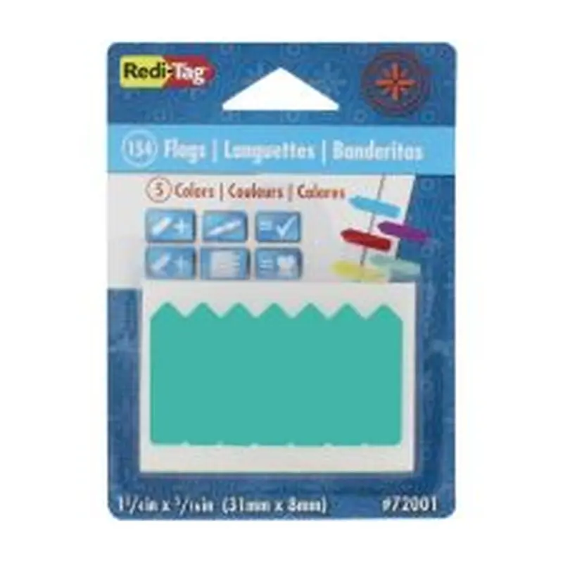 Redi-Tag Mini Arrows Removable Tags - 154 - 0.31" x 1.25" - Arrow - Yellow, Red, Blue, Mint, Purple - Writable, Removable - 154 / Pack