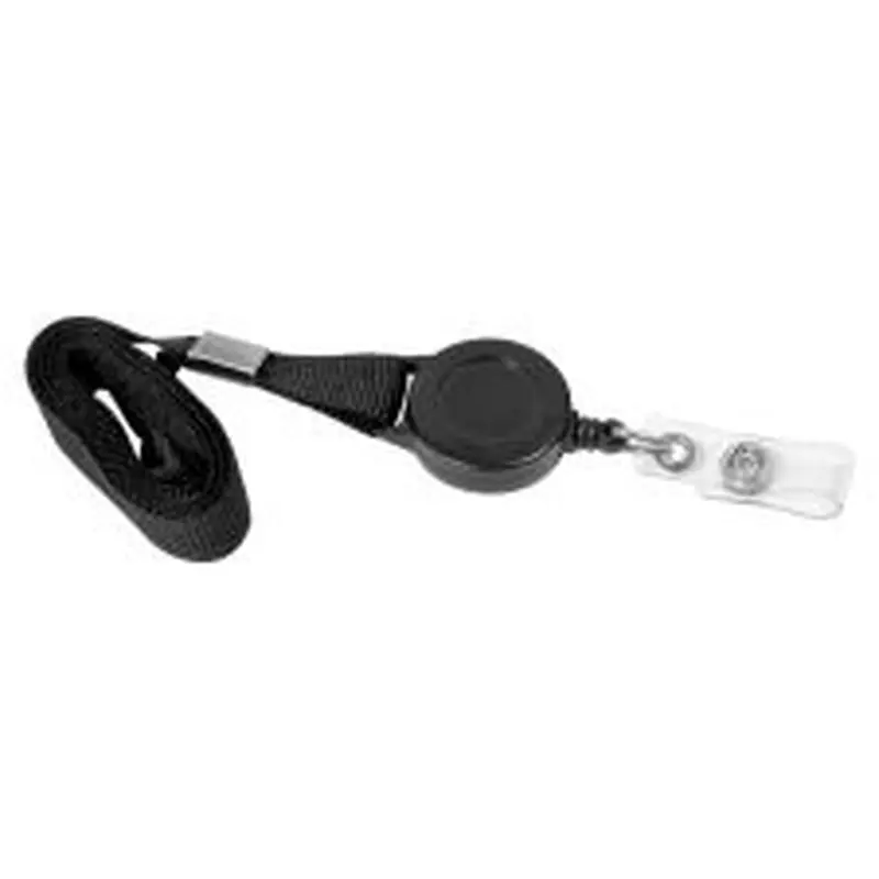 SICURIX Lanyard Card Reel - 36" Length - Black - 12 / Pack