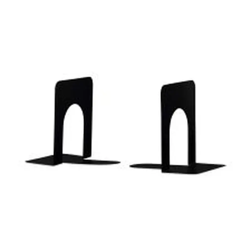 Universal Deluxe Economy Bookends, Nonskid Base, 4.75 x 5.25 x 5, Heavy Gauge Steel, Black, Pair