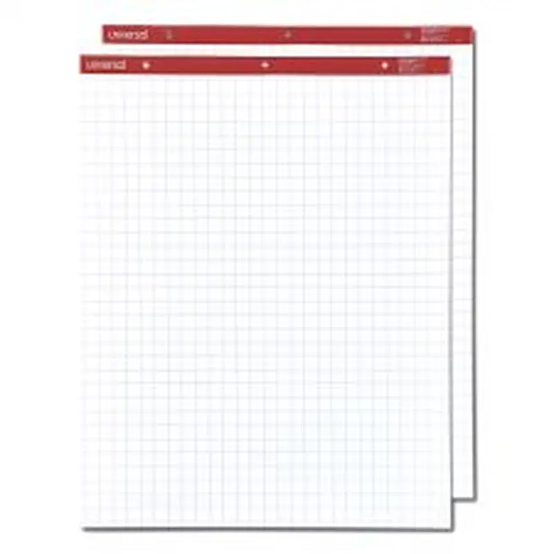 Easel Pads/Flip Charts, Quadrille Rule (1 sq/in), 27 x 34, White, 50 Sheets, 2/Carton