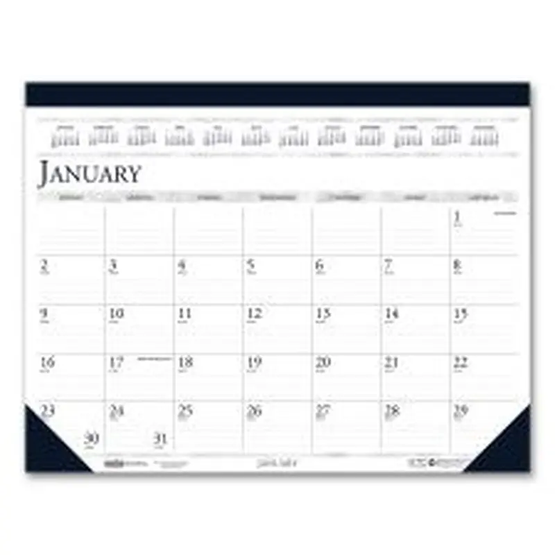 House of Doolittle Recycled Two-Color Monthly Desk Pad Calendar, 22 x 17, Perforated White/Blue/Gray Sheets, 12-Month (Jan-Dec): 2026