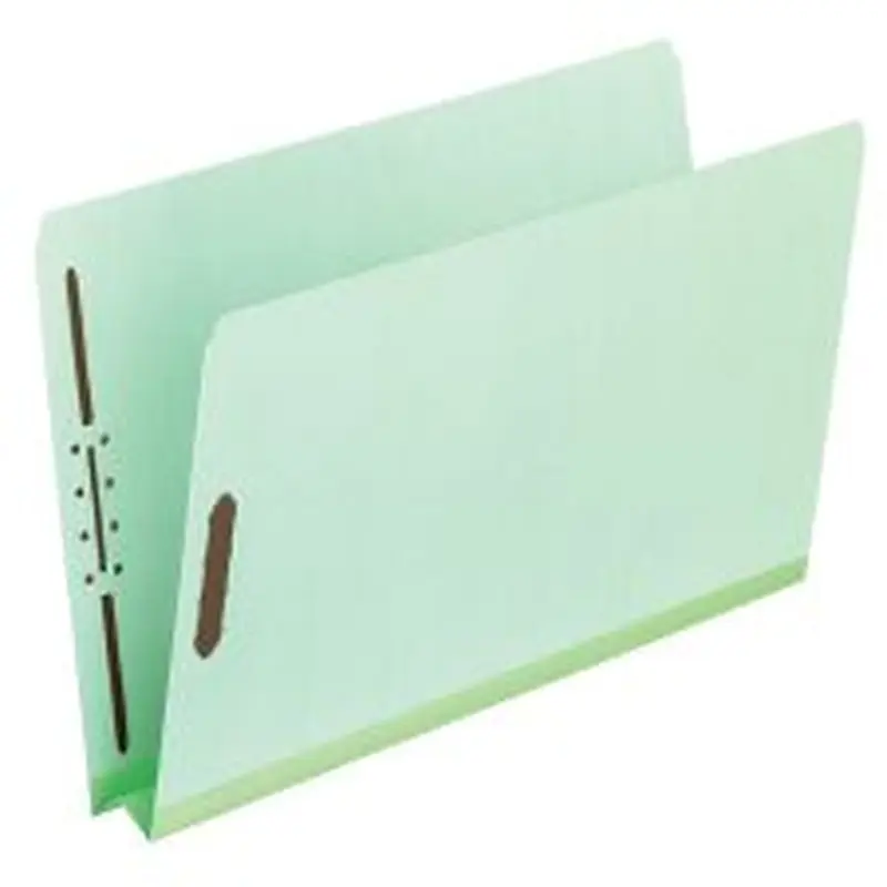 Pendaflex File Folders With Fasteners, Letter Size, Straight Cut, 2" Expansion, Light Green, Box Of 25 Folders