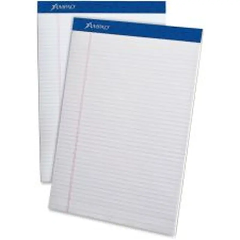 Ampad Perforated Ruled Pads - Letter - 50 Sheets - Stapled - 0.25" Ruled - 20 lb Basis Weight - Letter - 20322