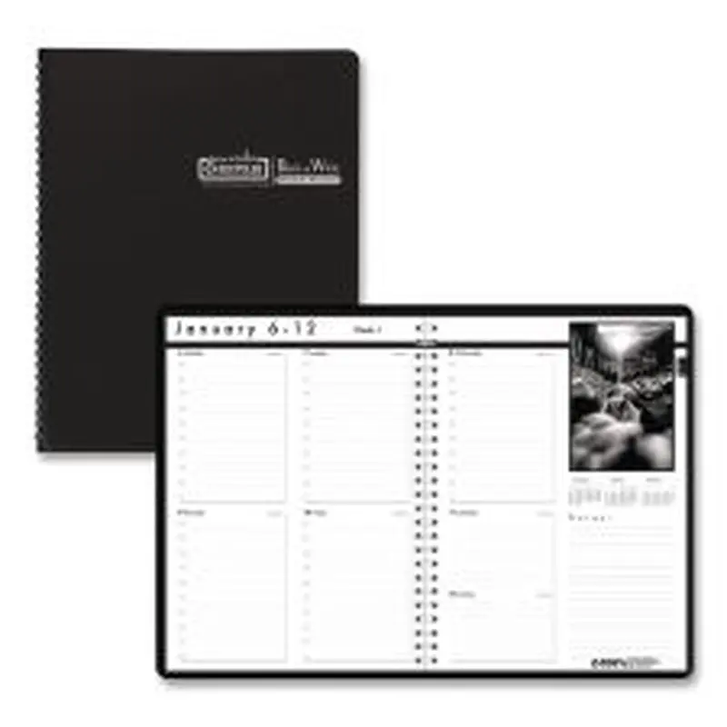 House of Doolittle Black-on-White Photo Weekly Appointment Book, Landscape Photography, 11 x 8.5, Black Cover, 12-Month (Jan to Dec): 2026