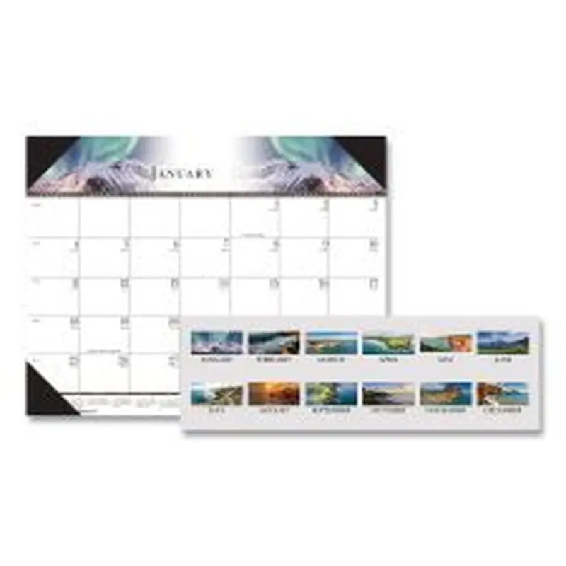 House of Doolittle Recycled Full-Color Monthly Desk Pad Calendar, Nature Photography, 22 x 17, Black Binding/Corners,12-Month (Jan to Dec): 2026