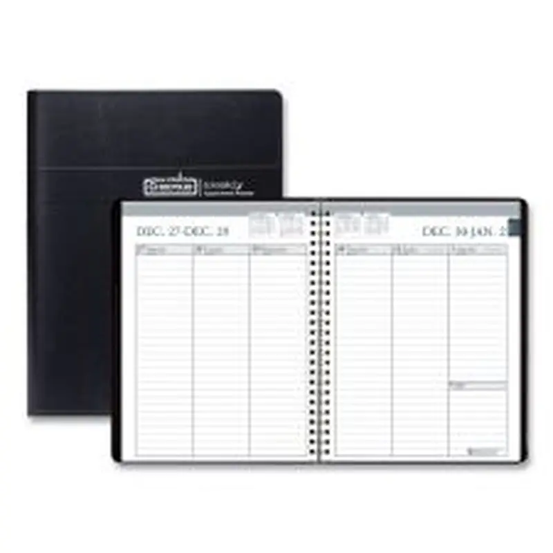 House of Doolittle Recycled Weekly Appointment Book Ruled without Appointment Times, 8.75 x 6.88, Black Cover, 12-Month (Jan to Dec): 2026