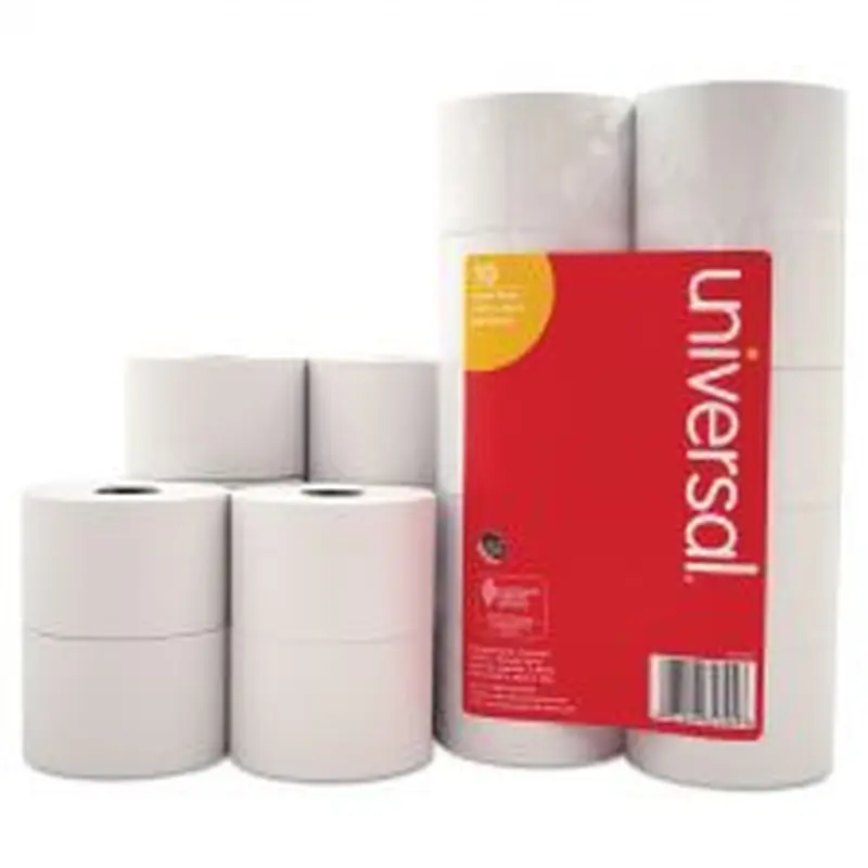 Universal Impact and Inkjet Print Bond Paper Rolls, 0.5" Core, 1.75" x 138 ft, White, 10/Pack