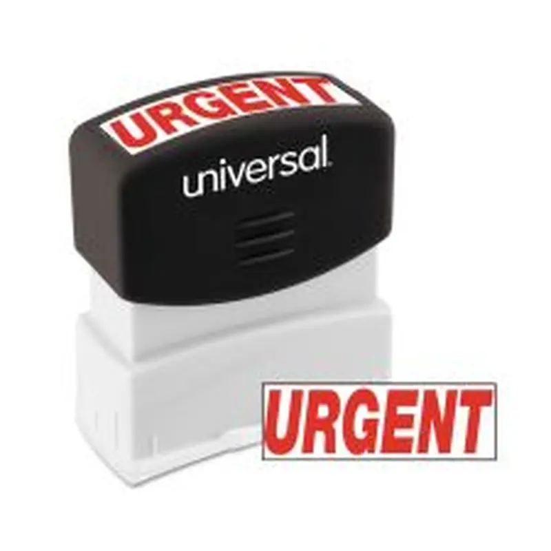 Universal Pre-Inked Message Stamp, Urgent, 1 11/16" x 9/16" Impression, Red