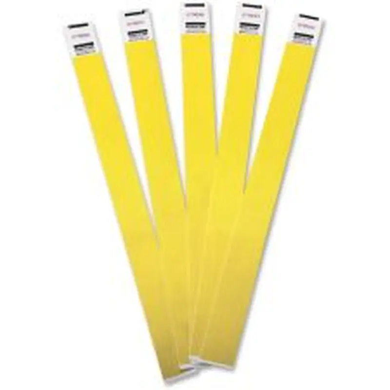 Advantus Tyvek Wristbands, AVT75444, Yellow, Tyvek, Pack Of 100