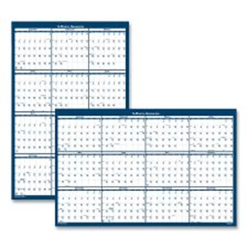House of Doolittle Recycled Poster Style Reversible/Erasable Yearly Wall Calendar, 32 x 48, White/Blue/Gray Sheets, 12-Month (Jan to Dec): 2026