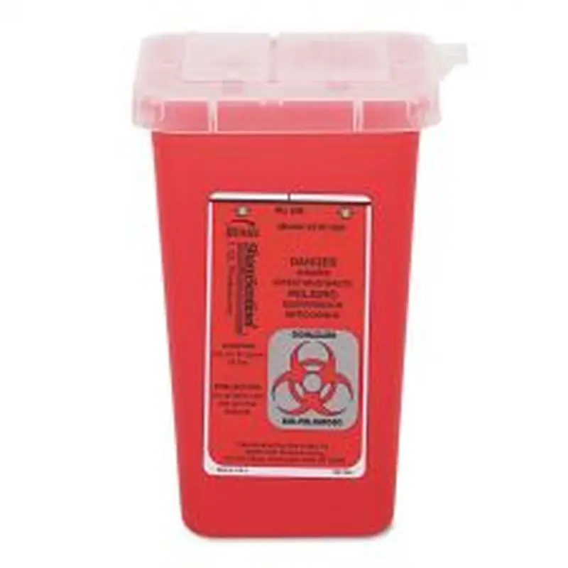 Impact 1-Quart Sharps Container, Plastic, Red