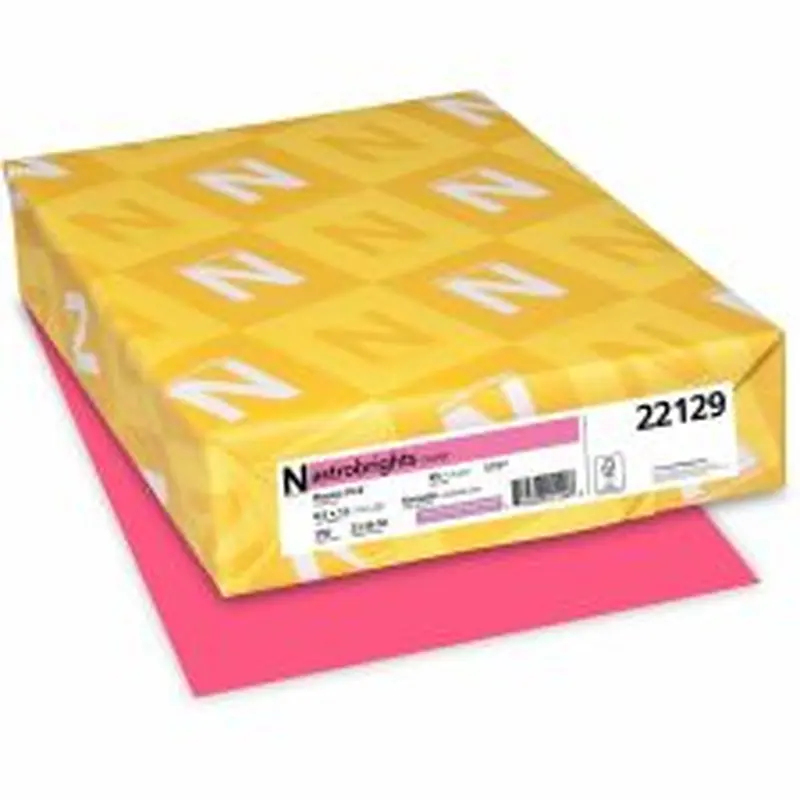 Neenah Astrobrights Multi-Use Card Stock, Pink, Letter (8.5" x 11"), 65 Lb, Pack Of 250