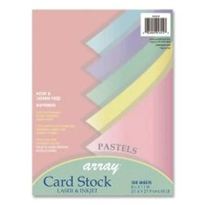 Pacon Array Card Stock, 65 lb Cover Weight, 8.5 x 11, Assorted Pastel Colors, 100/Pack