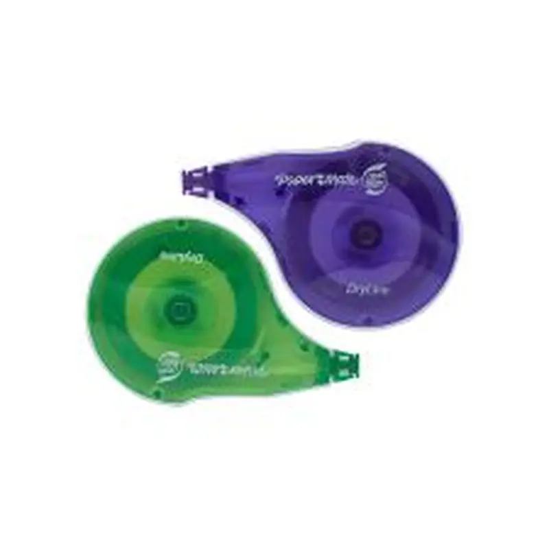 Paper Mate Liquid Paper DryLine Grip Correction Tape, 3mm, 394", White, Pack Of 2