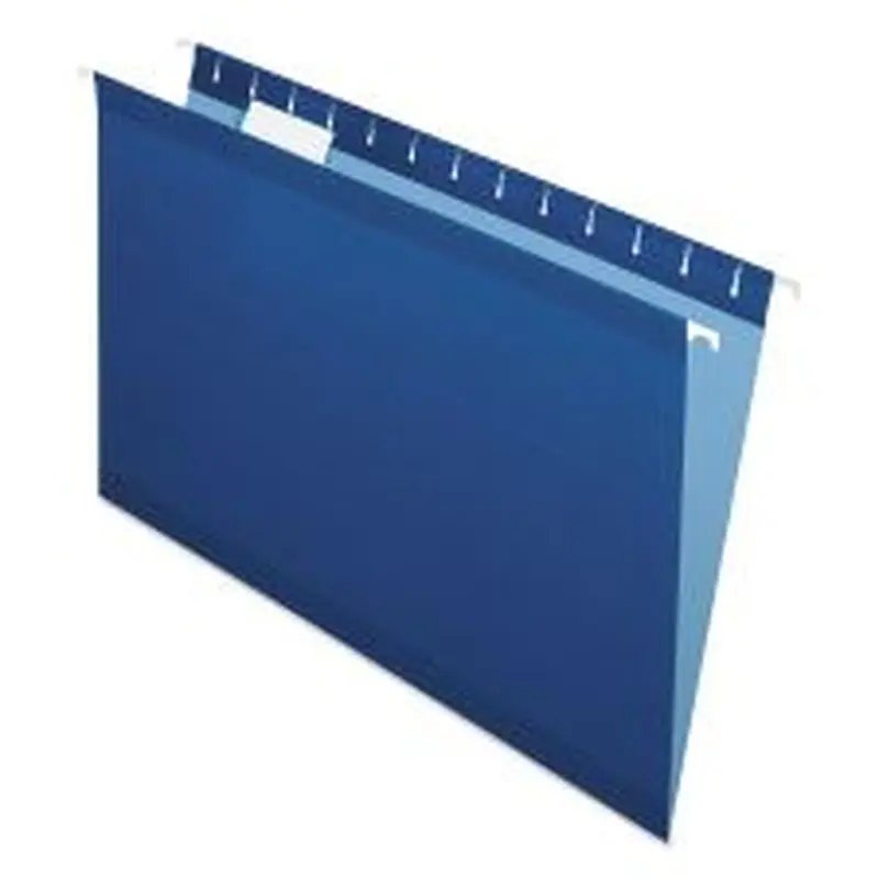 Pendaflex Colored Reinforced Hanging Folders, Legal Size, 1/5-Cut Tabs, Navy, 25/Box