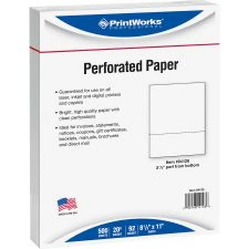PrintWorks Professional Pre-Perforated Paper for Invoices, Statements, Gift Certificates & More