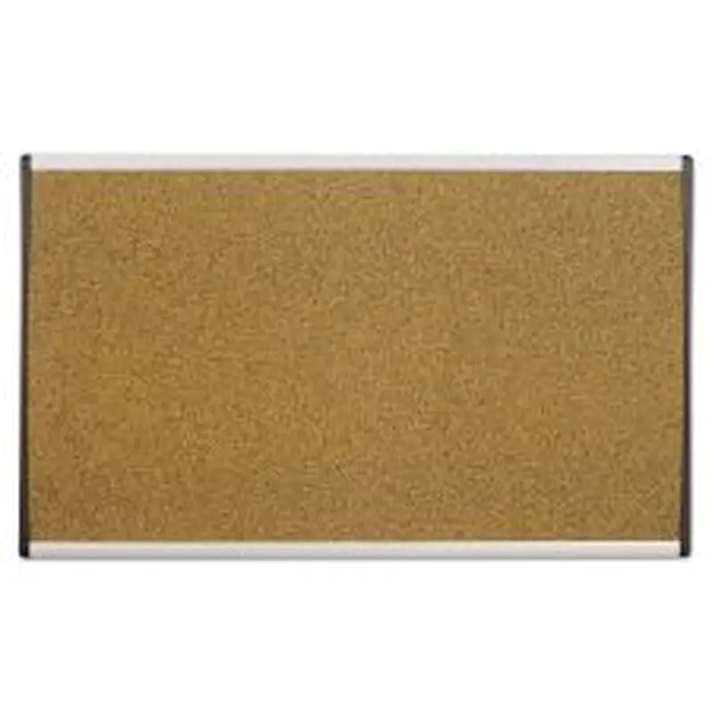 Quartet ARC Frame Cubicle Board, Cork Bulletin, 24" x 14", Tan Surface, Satin Aluminum Frame