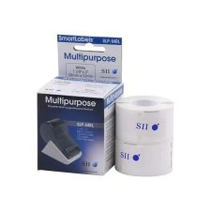 Seiko SLP-MRL Self-Adhesive Multipurpose Labels, 1.12" x 2", White, 220 Labels/Roll, 2 Rolls/Box