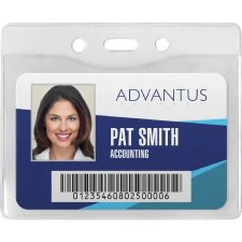Advantus Horizontal Security Badge Holder - Vinyl - 50 / Box