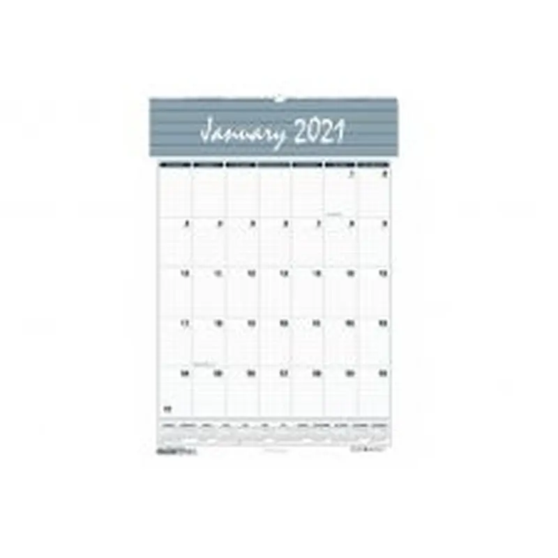 House of Doolittle Bar Harbor Recycled Wirebound Monthly Wall Calendar, 15.5 x 22, White/Blue/Gray Sheets, 12-Month (Jan-Dec): 2026