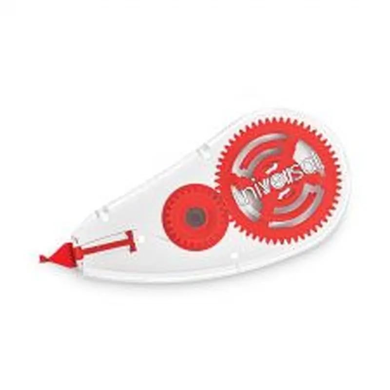 Universal Correction Tape Dispenser, Non-Refillable, 0.2" x 26.25 ft, White Tape, Clear/Red Dispenser, 2/Pack