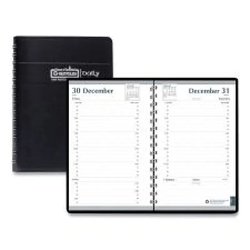 House of Doolittle Memo Size Daily Appointment Book with 15-Minute Schedule, 8 x 5, Black Cover, 12-Month (Jan to Dec): 2026