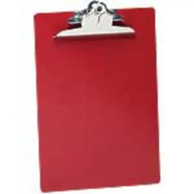 Saunders Plastic Clipboard, 8 1/2" x 12", Red