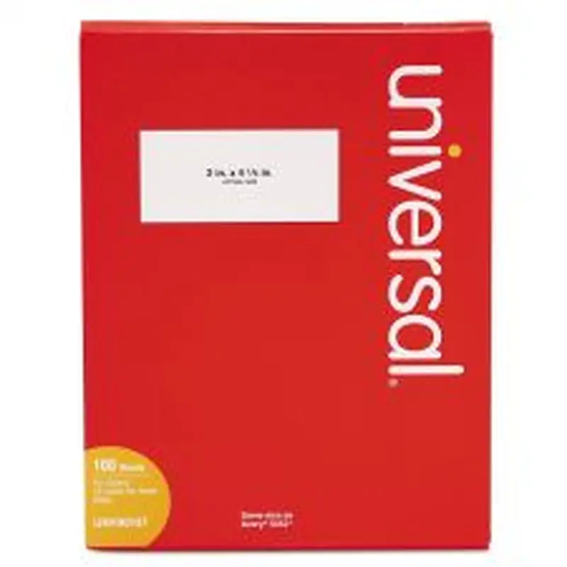 Universal Copier Mailing Labels, Copiers, 2 x 4.25, White, 10/Sheet, 100 Sheets/Box