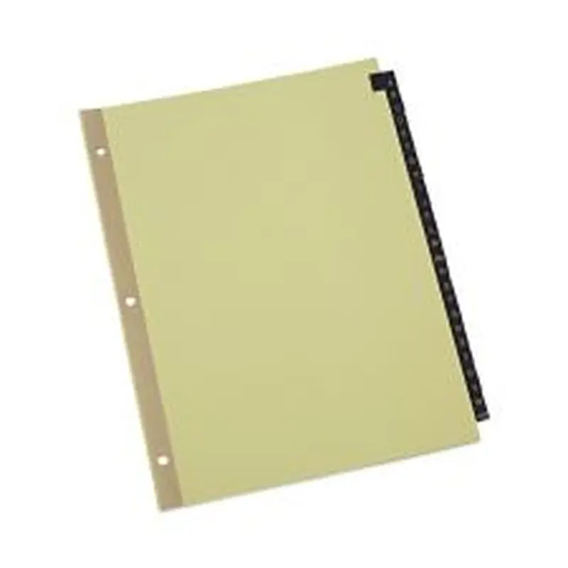 Universal Deluxe Preprinted Simulated Leather Tab Dividers with Gold Printing, 25-Tab, A to Z, 11 x 8.5, Buff, 1 Set