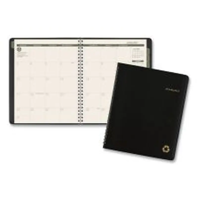 AT-A-GLANCE Recycled Monthly Planner with Perforated Memo Section, 8.75 x 7, Black Cover, 12-Month (Jan to Dec): 2026