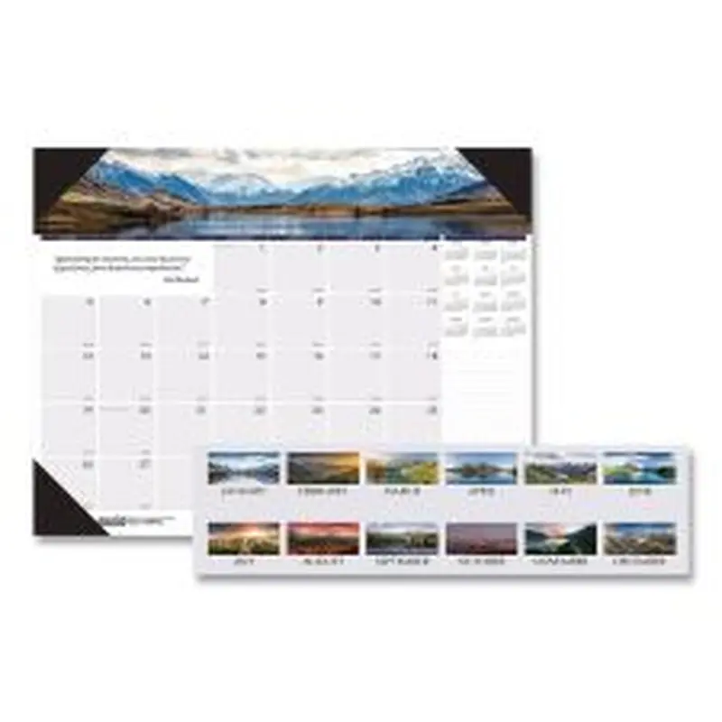 House of Doolittle Earthscapes Recycled Monthly Desk Pad Calendar, Mountains of the World Photos, 22 x 17, Black Corners,12-Month(Jan-Dec): 2026