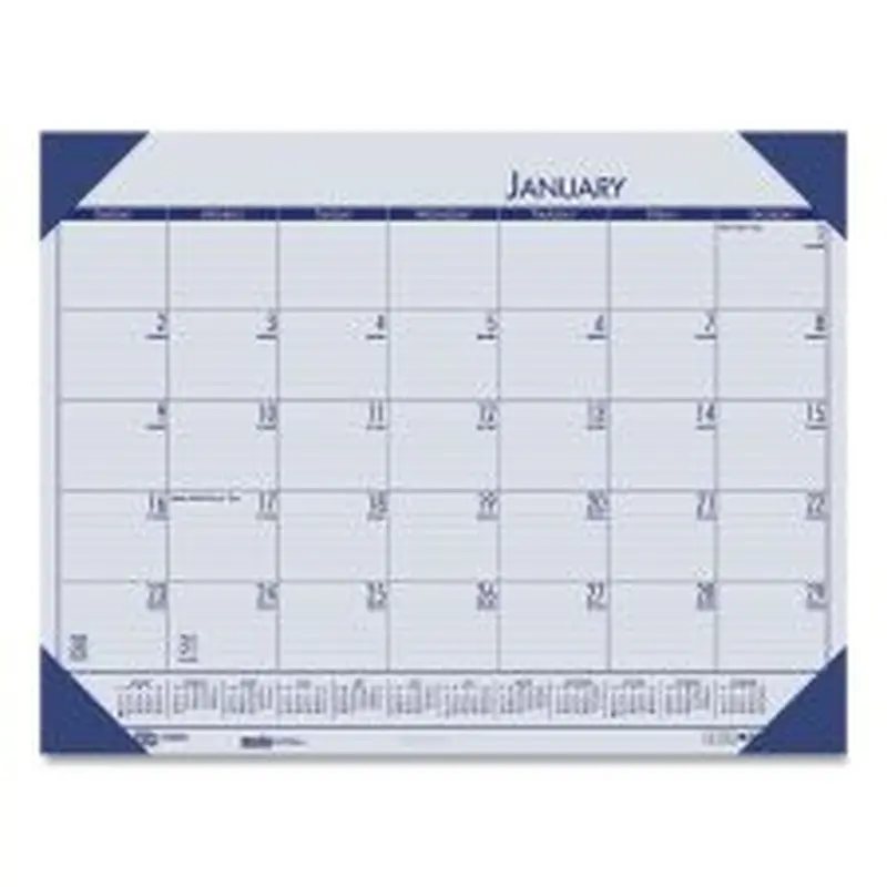 House of Doolittle EcoTones Recycled Monthly Desk Pad Calendar, 18.5 x 13, Ocean Blue Sheets/Corners, Black Binding, 12-Month (Jan to Dec): 2026