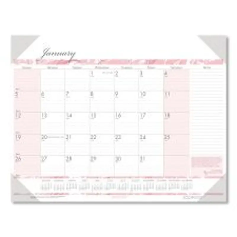 House of Doolittle Recycled Monthly Desk Pad Calendar, Breast Cancer Awareness Artwork, 18.5 x 13, Black Binding/Corners,12-Month(Jan-Dec): 2026