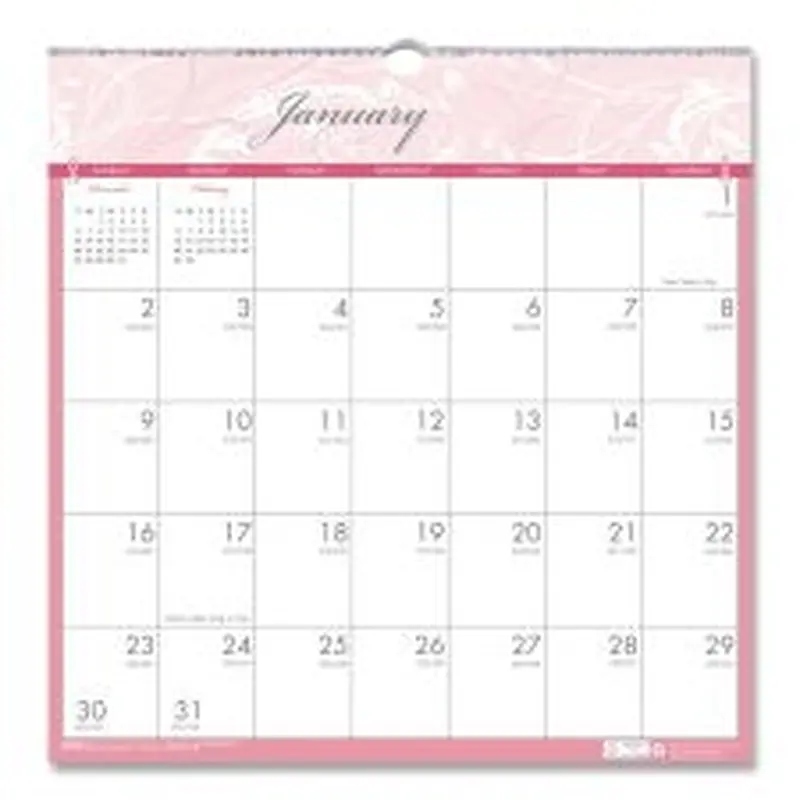 House of Doolittle Recycled Monthly Wall Calendar, Breast Cancer Awareness Artwork, 12 x 12, White/Pink/Gray Sheets, 12-Month (Jan-Dec): 2026
