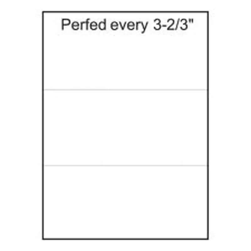 Lettermark Custom Cut Sheets, Letter Size (8 1/2" x 11"), 2500 Sheets Total, Perforated Every 3 2/3", 20 Lb, 500 Sheets Per Ream, Case Of 5 Reams