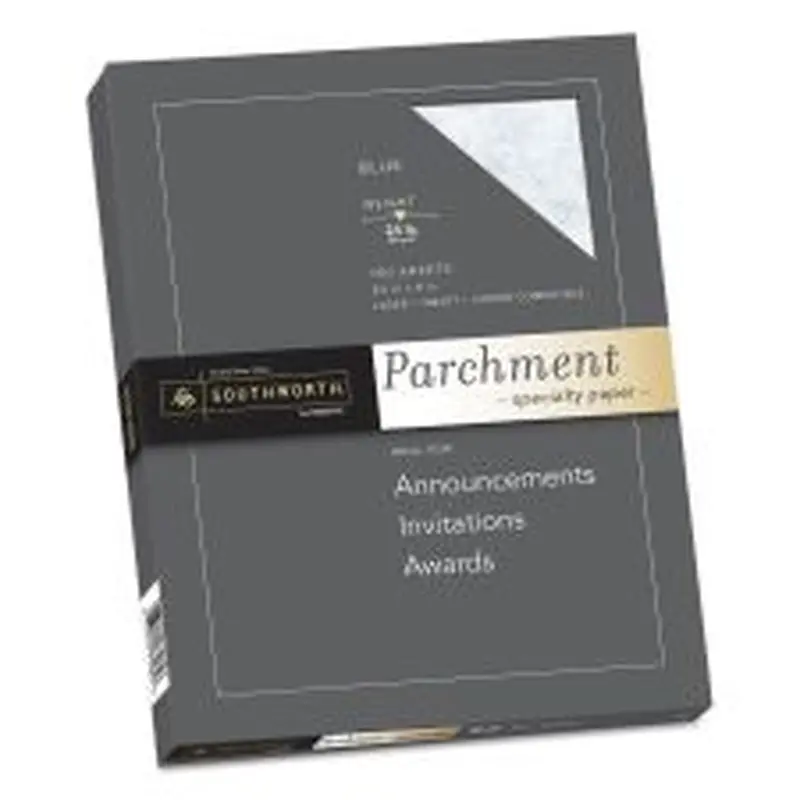 Southworth Parchment Specialty Paper, 24 lb Bond Weight, 8.5 x 11, Blue, 100/Box