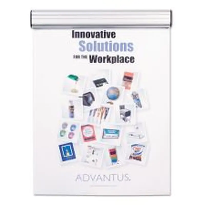 Advantus Grip-A-Strip Display Rails, 1.5" x 9", Satin Aluminum