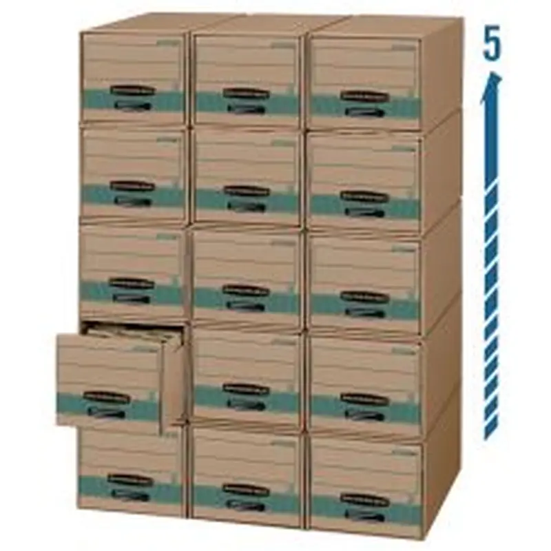 Bankers Box Stor/Drawer Steel Plus Drawer Files, Letter Size, 23 1/4" x 12 1/2" x 10 3/8", 100% Recycled, Kraft/Green, Pack Of 6